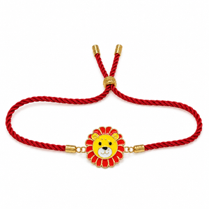 18K Gold Plated Rakhi Lion Motif Animal Charm Kids Character Rakhi - House of Viya