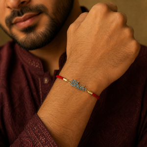 18K Gold Plated Rakhi Bhaio Charm Design Rakhi - House of Viya