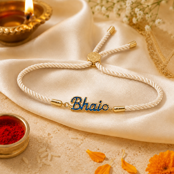 18K Gold Plated Rakhi Bhaio Charm Design Rakhi - House of Viya