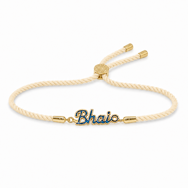 18K Gold Plated Rakhi Bhaio Charm Design Rakhi - House of Viya
