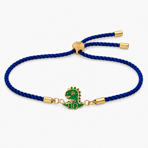 18K Gold Plated Rakhi Dinosaur Motif Charm Kids Character Rakhi - House of Viya