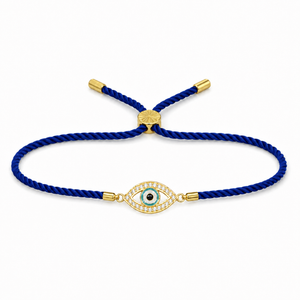18K Gold Plated Rakhi Stone-Studded Eye Design Motif Charm Rakhi - House of Viya