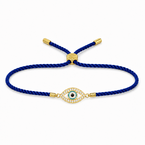 18K Gold Plated Rakhi Stone-Studded Eye Design Motif Charm Rakhi - House of Viya