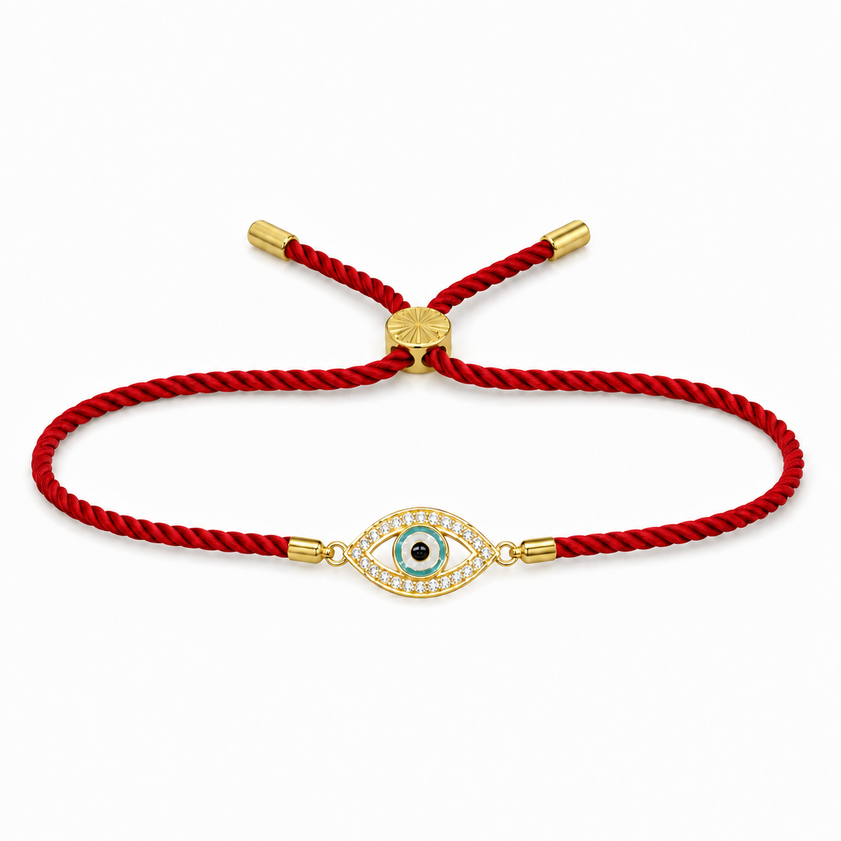 18K Gold Plated Rakhi Stone-Studded Eye Design Motif Charm Rakhi