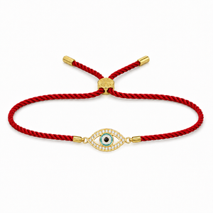 18K Gold Plated Rakhi Stone-Studded Eye Design Motif Charm Rakhi - House of Viya