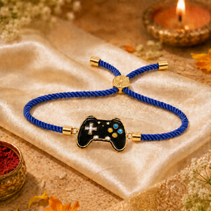 18K Gold Plated Rakhi Game Controller Motif Charm Kids Character Rakhi - House of Viya