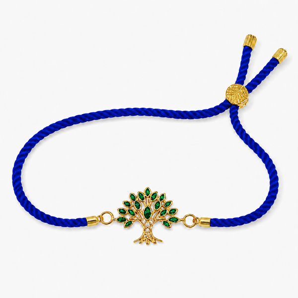 18K Gold Plated Rakhi Stone-Studded Tree Motif Floral Design Rakhi - House of Viya