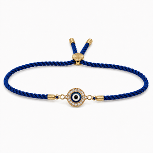 18K Gold Plated Rakhi Stone-Studded Nazar Evil Eye Motif Design Rakhi - House of Viya