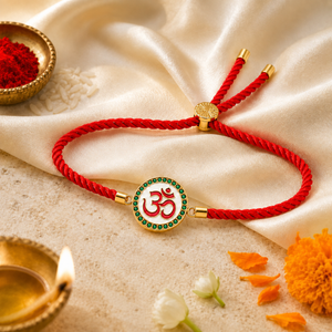 Rakhi Stone-Studded Om Circle Motif Religious Rakhi - House of Viya