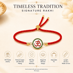 Rakhi Stone-Studded Om Circle Motif Religious Rakhi - House of Viya