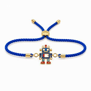 18K Gold Plated Rakhi Stone-Studded Robot Motif Kids Character Rakhi - House of Viya