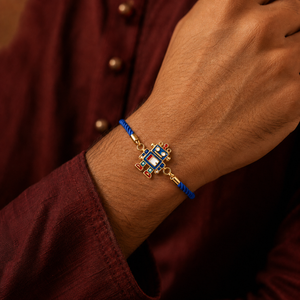 18K Gold Plated Rakhi Stone-Studded Robot Motif Kids Character Rakhi - House of Viya