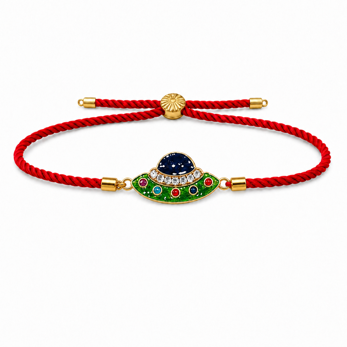 18K Gold Plated Rakhi Stone-Studded UFO Motif Kids Character Rakhi