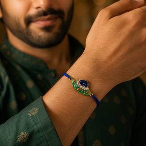 18K Gold Plated Rakhi Stone-Studded UFO Motif Kids Character Rakhi - House of Viya