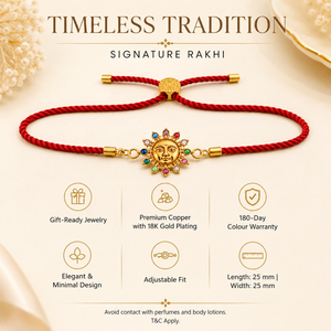 Rakhi Nava Graha Sun Chakra Motif Religious Rakhi - House of Viya