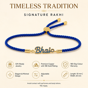 18K Gold Plated Rakhi Bhaio Charm Design Rakhi - House of Viya