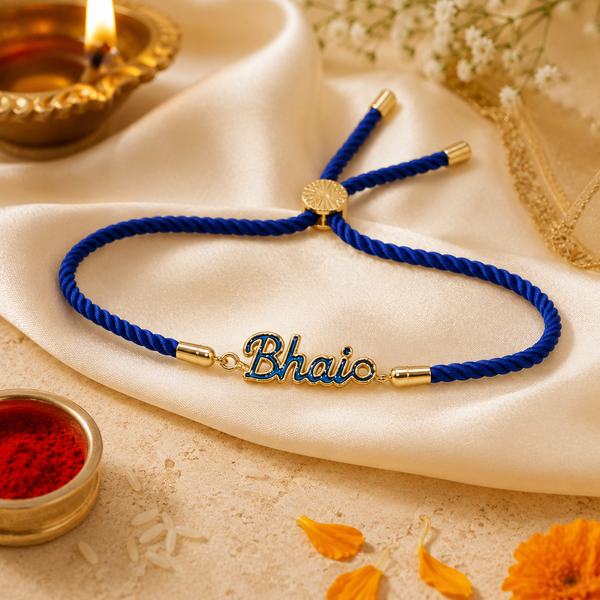 18K Gold Plated Rakhi Bhaio Charm Design Rakhi - House of Viya