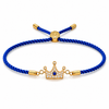 18K Gold Plated Rakhi Stone-Studded Crown Prince Motif Charm Rakhi