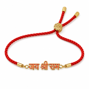 18K Gold Plated Rakhi Jai Shri Ram Motif Religious Traditional Rakhi - House of Viya