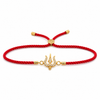 18K Gold Plated Rakhi Stone-Studded Trishul CZ Motif Religious Rakhi
