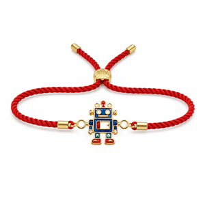 18K Gold Plated Rakhi Stone-Studded Robot Motif Kids Character Rakhi - House of Viya