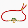 18K Gold Plated Rakhi Stone-Studded Tree Motif Floral Design Rakhi