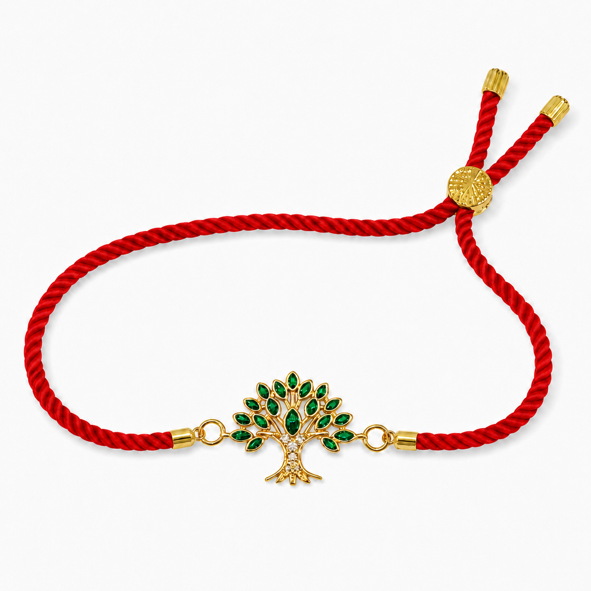 18K Gold Plated Rakhi Stone-Studded Tree Motif Floral Design Rakhi