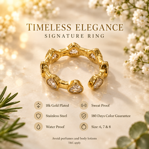 Rings Dual-Tone Polished Eternal Hearts Gold Ring