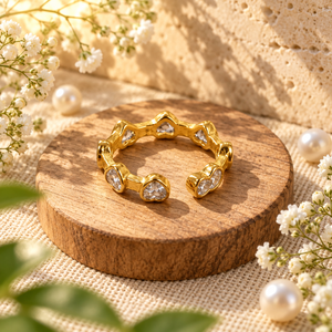Rings Dual-Tone Polished Eternal Hearts Gold Ring