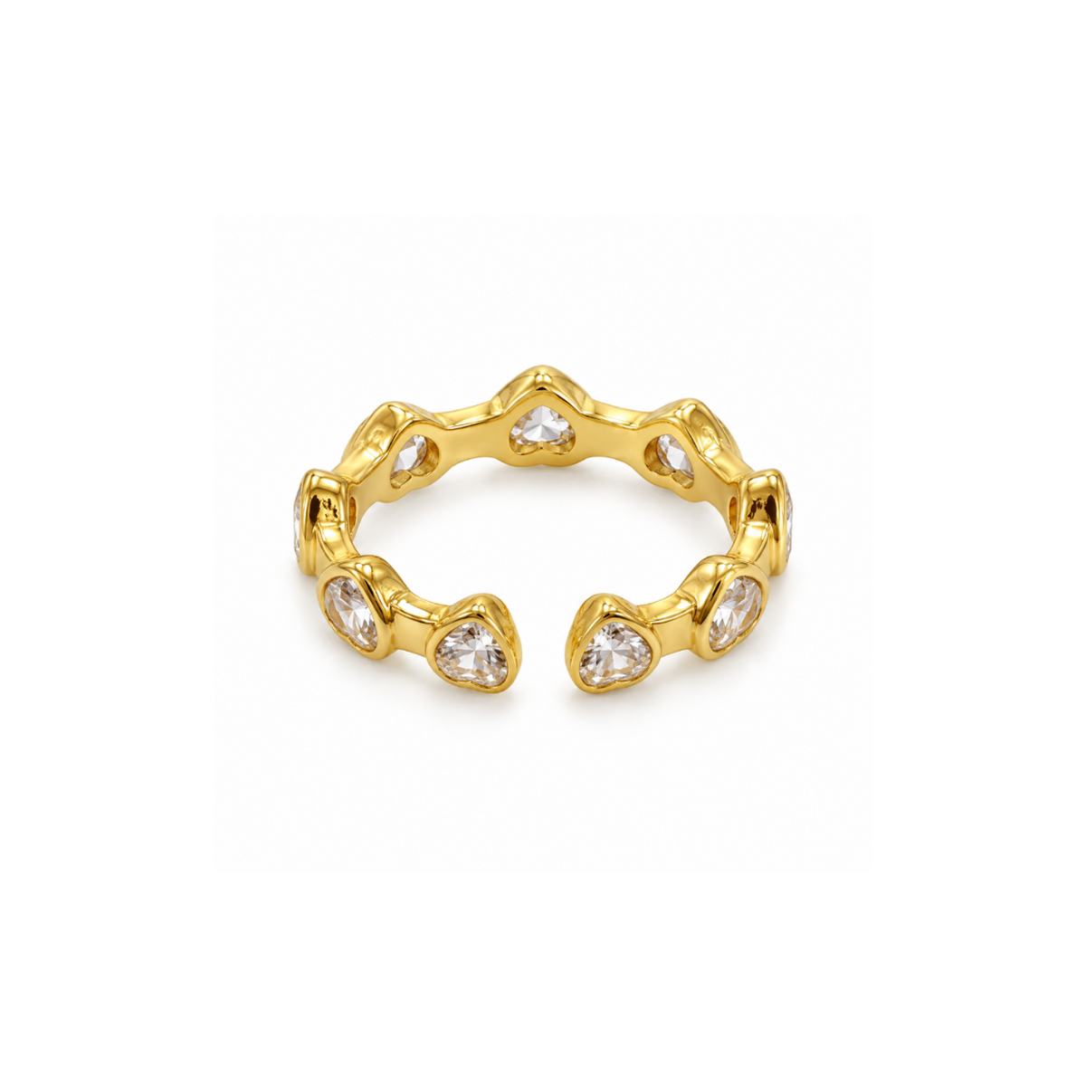 Rings Dual-Tone Polished Eternal Hearts Gold Ring