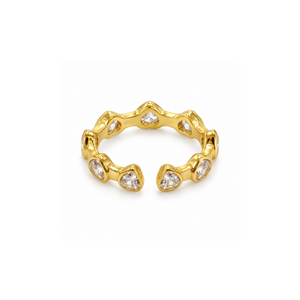 Rings Dual-Tone Polished Eternal Hearts Gold Ring
