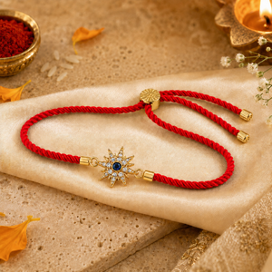 Rakhi Stone-Studded Starburst Motif Charm Rakhi - House of Viya