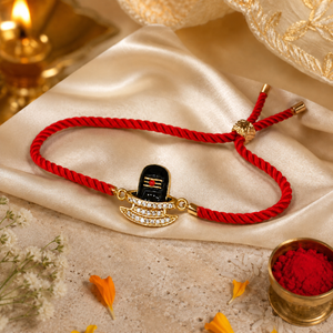 18K Gold Plated Rakhi Shiva Motif Religious Traditional Rakhi - House of Viya