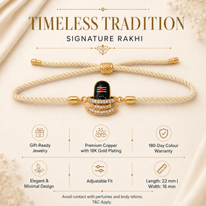 18K Gold Plated Rakhi Shiva Motif Religious Traditional Rakhi - House of Viya