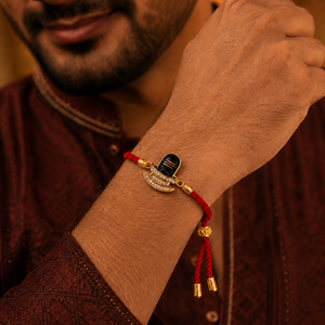 18K Gold Plated Rakhi Shiva Motif Religious Traditional Rakhi - House of Viya