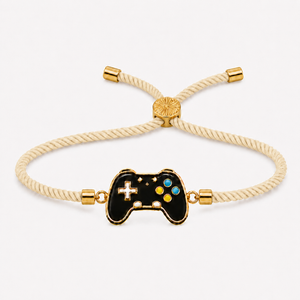 18K Gold Plated Rakhi Game Controller Motif Charm Kids Character Rakhi - House of Viya