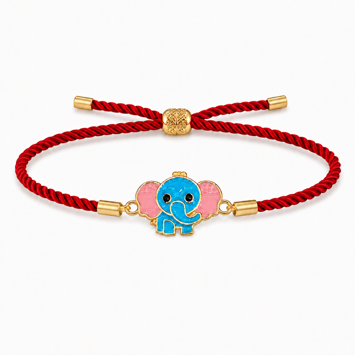 18K Gold Plated Rakhi Elephant Motif Charm Kids Character Rakhi