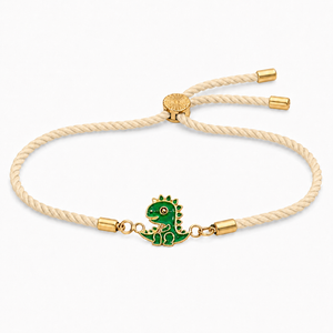 18K Gold Plated Rakhi Dinosaur Motif Charm Kids Character Rakhi - House of Viya