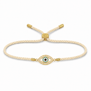 18K Gold Plated Rakhi Stone-Studded Eye Design Motif Charm Rakhi - House of Viya