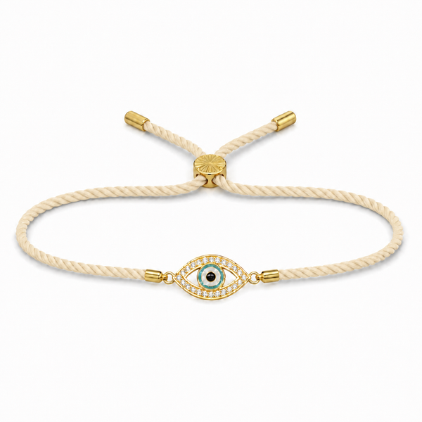 18K Gold Plated Rakhi Stone-Studded Eye Design Motif Charm Rakhi - House of Viya