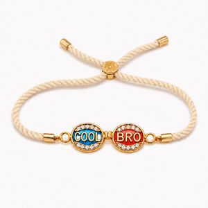 18K Gold Plated Rakhi Stone-Studded Cool Brother Charm Design Rakhi - House of Viya