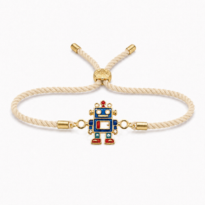 18K Gold Plated Rakhi Stone-Studded Robot Motif Kids Character Rakhi - House of Viya