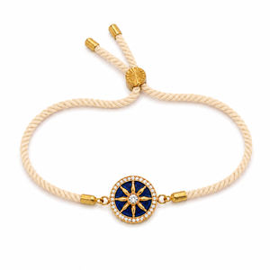 18K Gold Plated Rakhi Stone-Studded Chakra Motif Traditional Rakhi - House of Viya