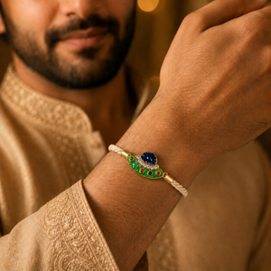 18K Gold Plated Rakhi Stone-Studded UFO Motif Kids Character Rakhi - House of Viya