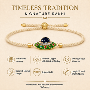 18K Gold Plated Rakhi Stone-Studded UFO Motif Kids Character Rakhi - House of Viya