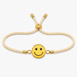 18K Gold Plated Rakhi Smiley Face Motif Charm Kids Character Rakhi - House of Viya
