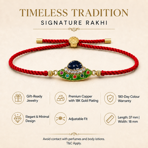 18K Gold Plated Rakhi Stone-Studded UFO Motif Kids Character Rakhi - House of Viya