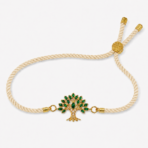 18K Gold Plated Rakhi Stone-Studded Tree Motif Floral Design Rakhi - House of Viya