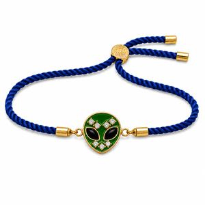 18K Gold Plated Rakhi Stone-Studded Alien Motif Character Rakhi - House of Viya