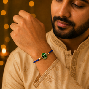 18K Gold Plated Rakhi Stone-Studded Alien Motif Character Rakhi - House of Viya